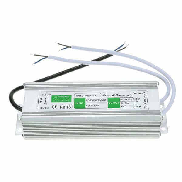 12V DC til 110 - 240V AC Vandtæt IP67 strømforsyning