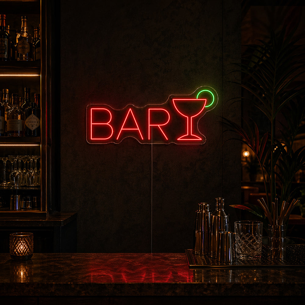 Bar Martini Dirigé sur le néon - Made in London Club Pub Pub Signons