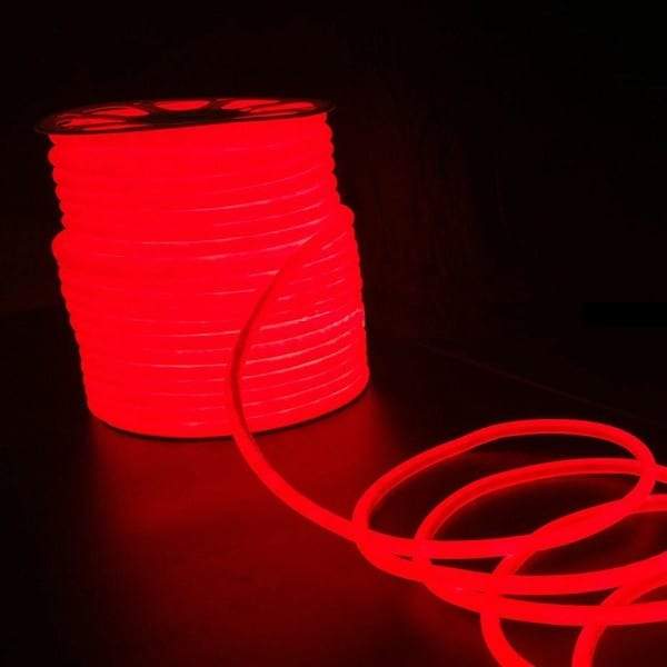 bandes lumineuses au néon rouge