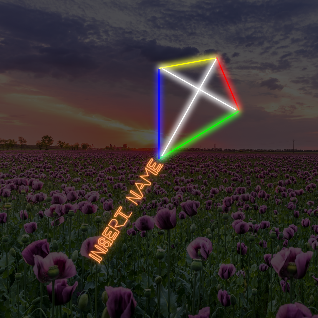 Kite med navn haledel tilpasset LED neonskilt
