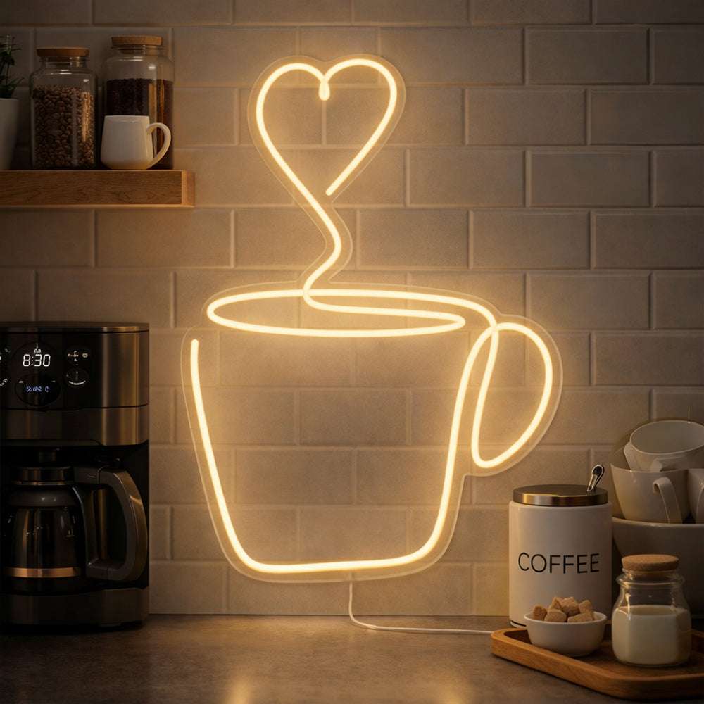 Warm cup of coffee - LED Neon Sign Made in London