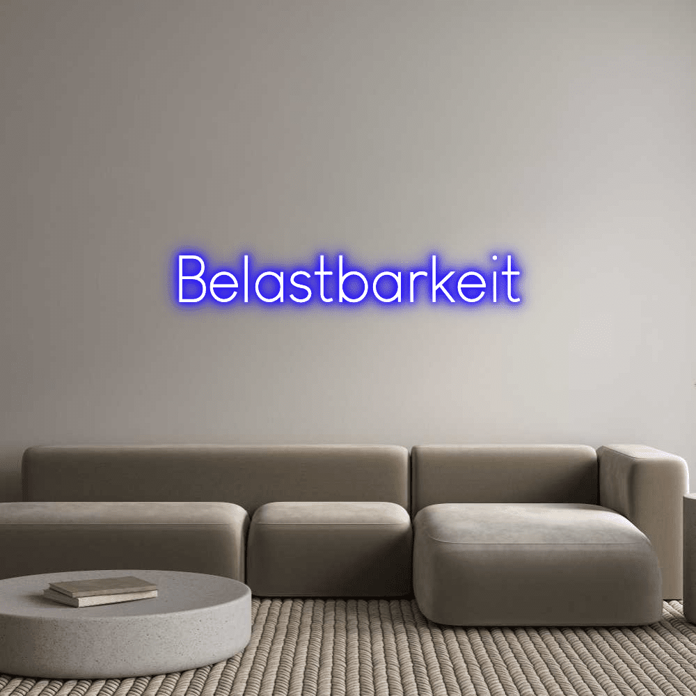 Editor online di insegne al neon personalizzate Belastbarkeit - Planet Neon