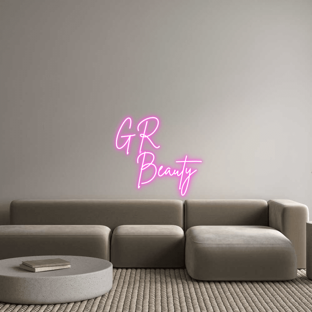 Editor on-line de letreiro de néon personalizado GR Beauty - Planet Neon