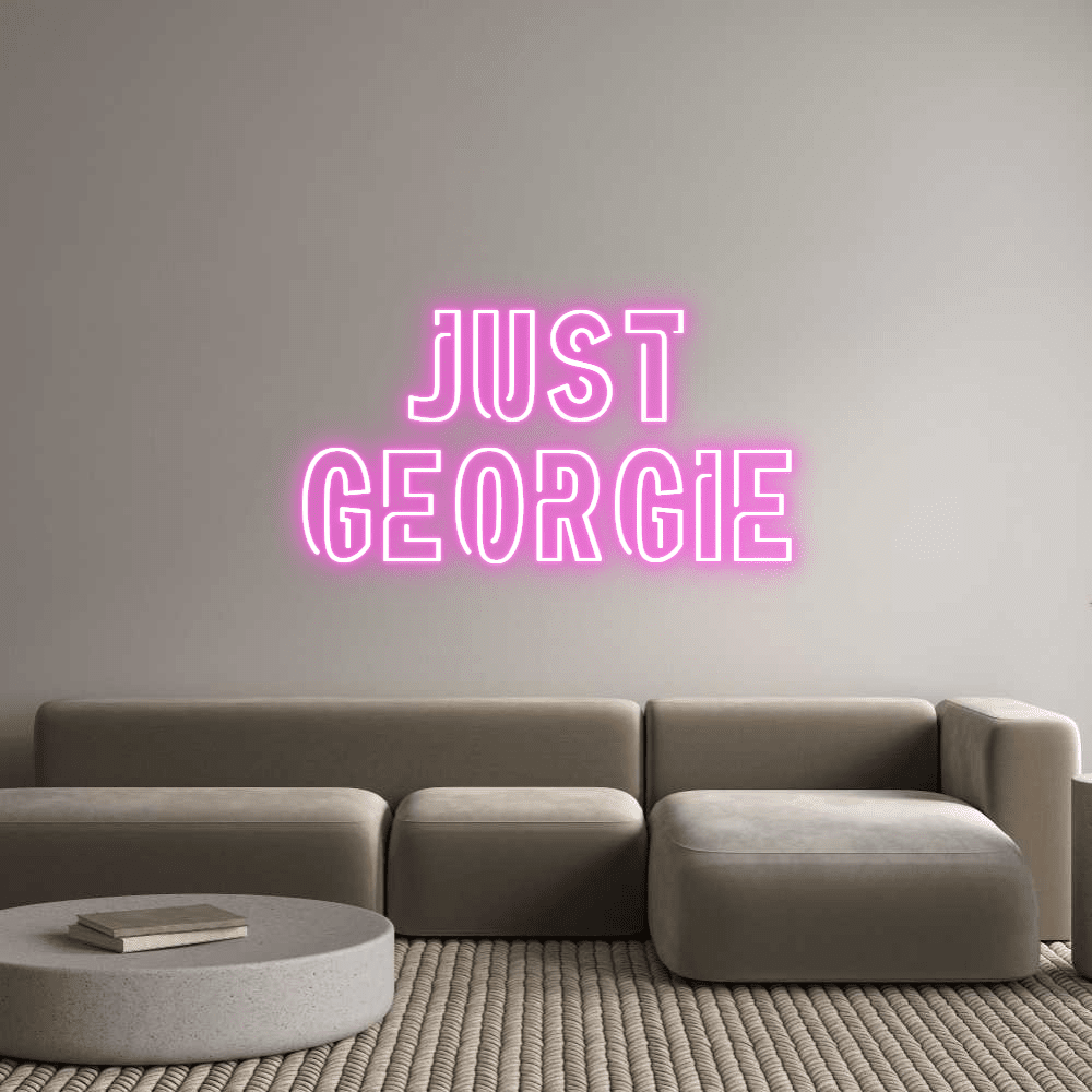 Editor online de letreiro de néon personalizado Just Georgie - Planet Neon