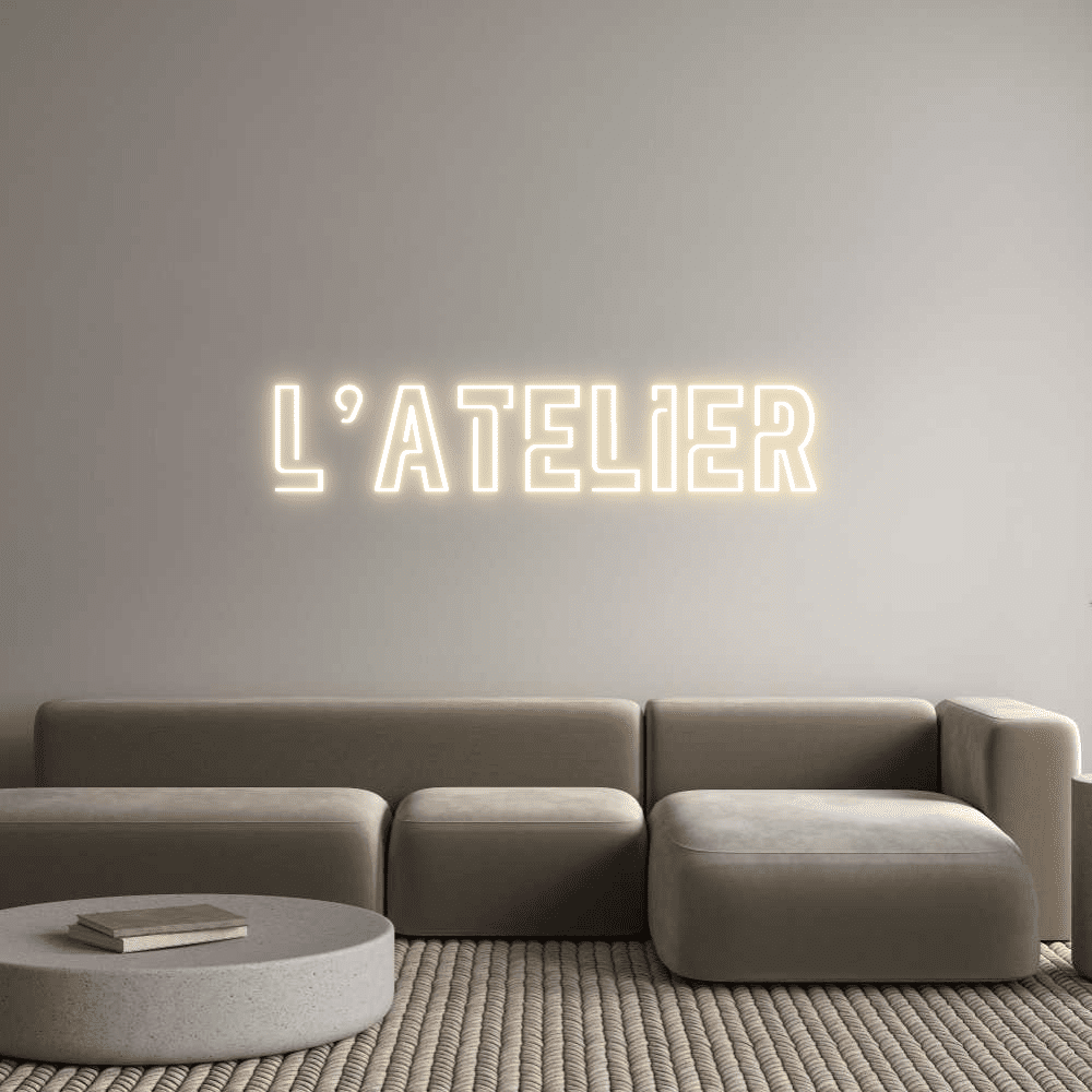 Editor on-line de letreiro de néon personalizado L'Atelier - Planet Neon