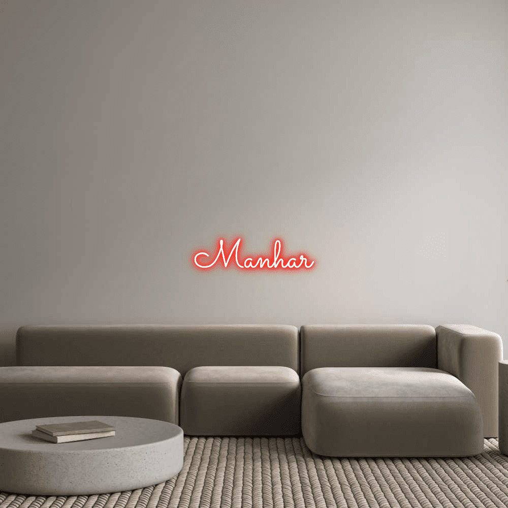 Editor on-line de letreiro de néon personalizado Manhar - Planet Neon