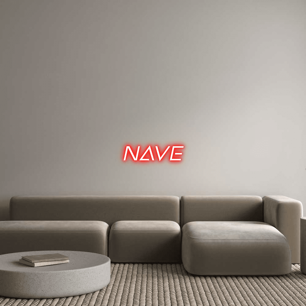 Editor on-line de letreiro de néon personalizado NAVE - Planet Neon
