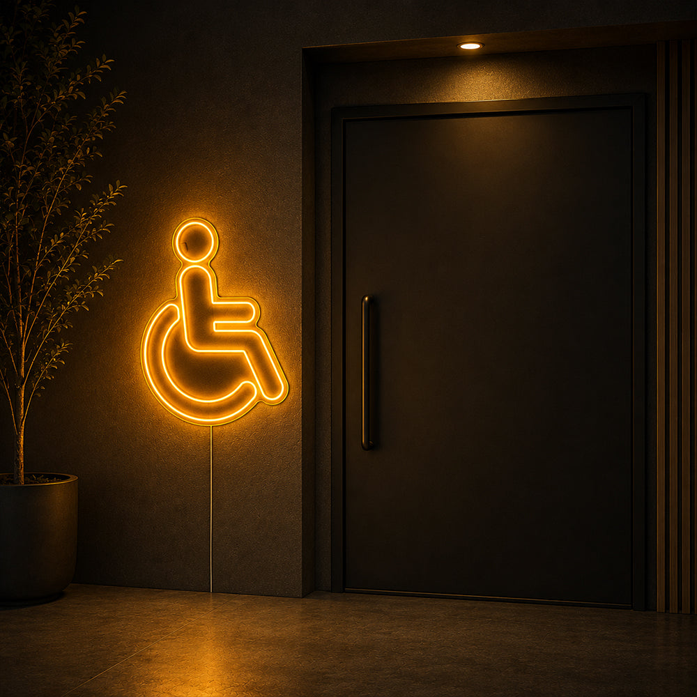 Enseigne néon à la toilette unisexe - Fabriqué dans les signes de néon de salle de bain londoniens