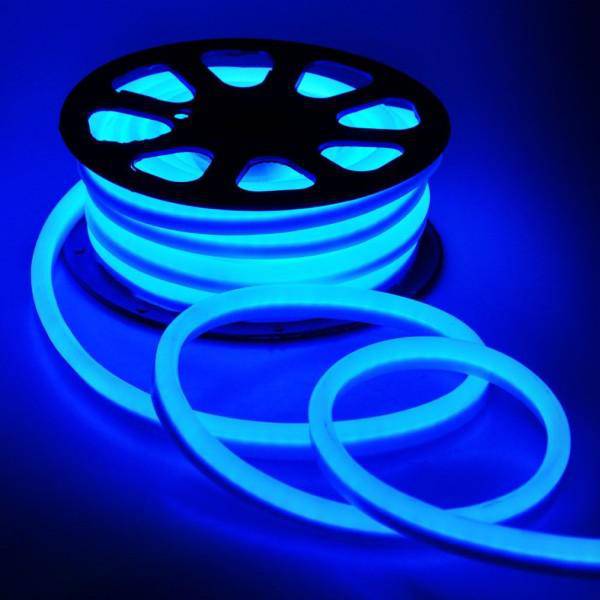 I LumoS 8x16mm BLÅ Fleksibel IP65 Dæmpbar LED Neon Strip Light 12V 9W/m - Planet Neon