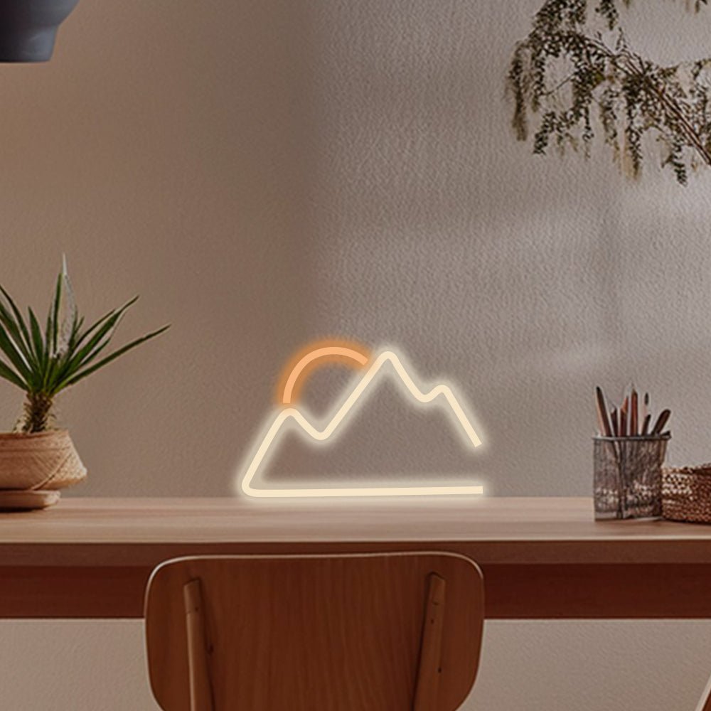 Sunset Mountain LED-desktop-neonreclame - Planeet Neon Gemaakt in Londen Neonreclames - Planeet Neon