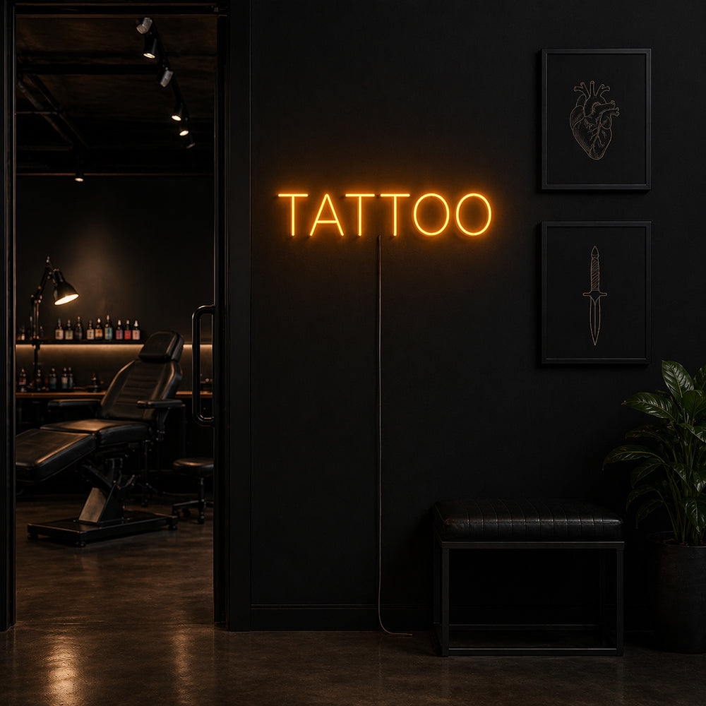 Enseigne de néon conduit au tatouage - Made in London Studio Sincs Neon