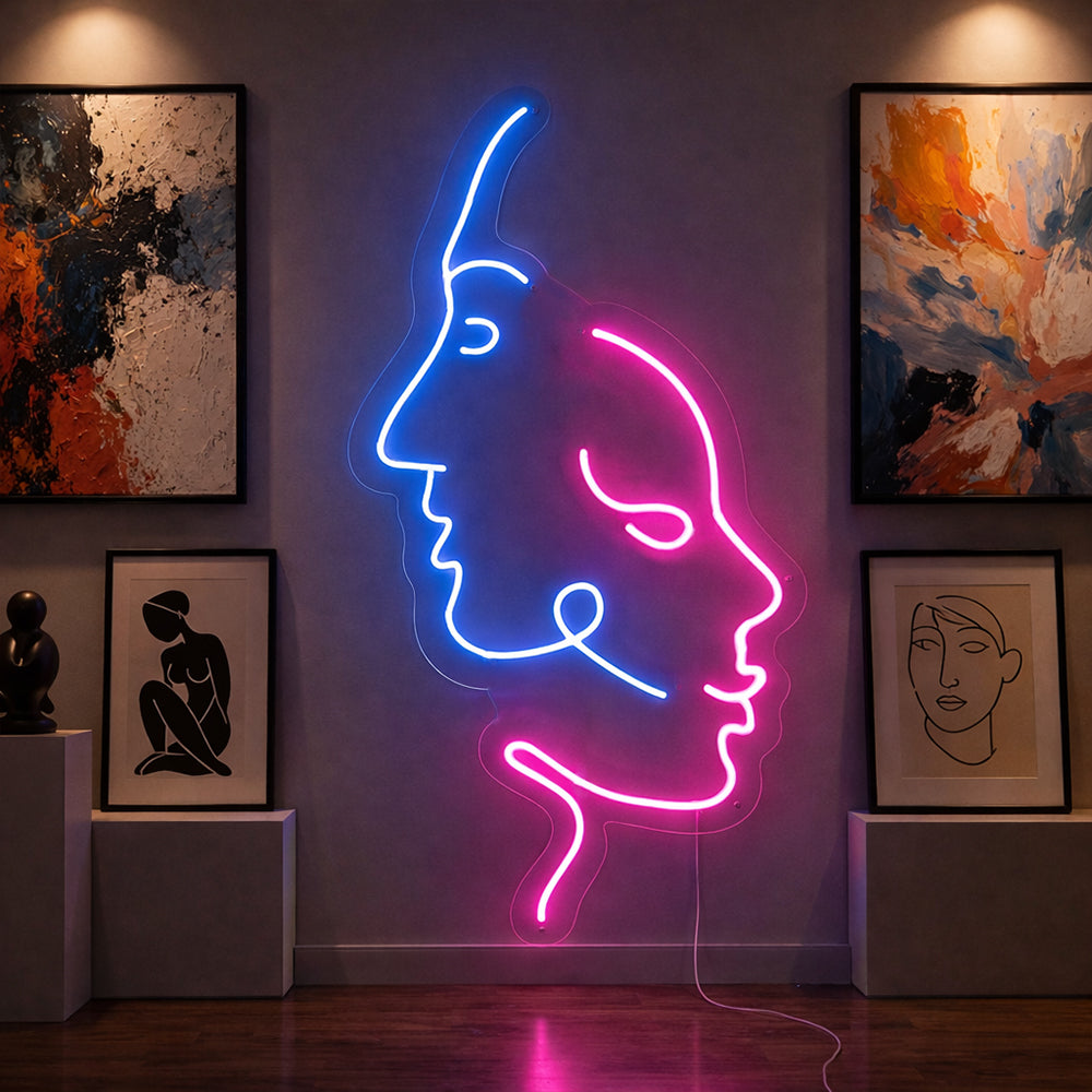 Due facce Led Neon Sign - Planet Neon Made a London Neon Signs