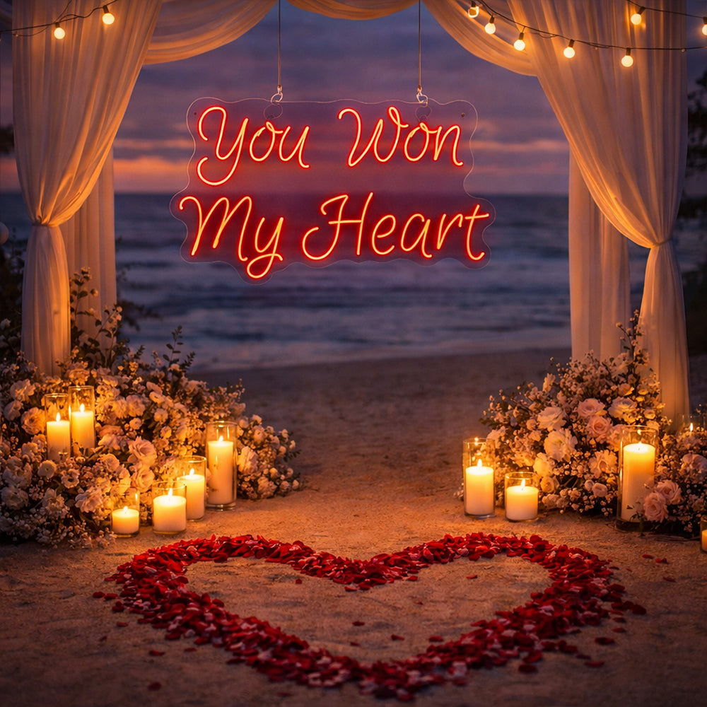 You Won My Heart LED Neon Sign - Made in London Wedding Neon Signs