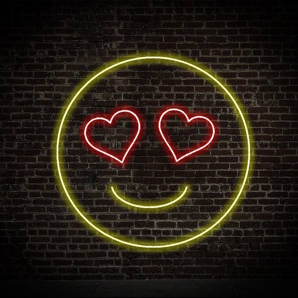 Herzförmige Augen LED Neonschild – Made in London Emoji Neonschilder – Planet Neon