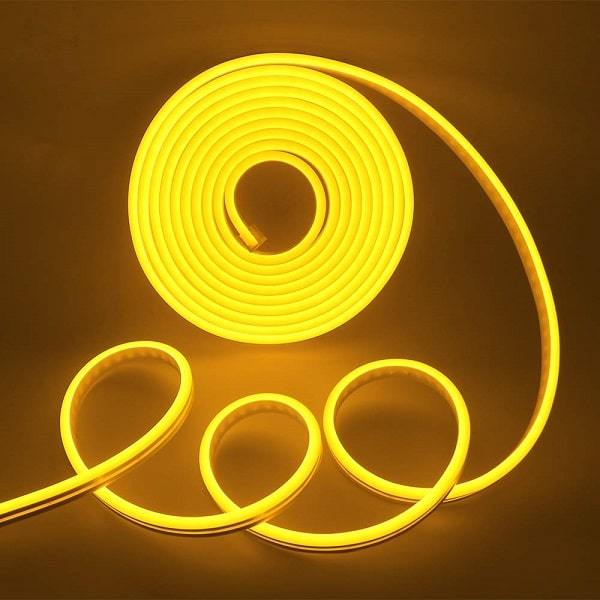 I LumoS 6x12mm GULDEN GUL Flexibel IP65 Dimbar LED Neon Strip Light 12V 9W/m - Planet Neon