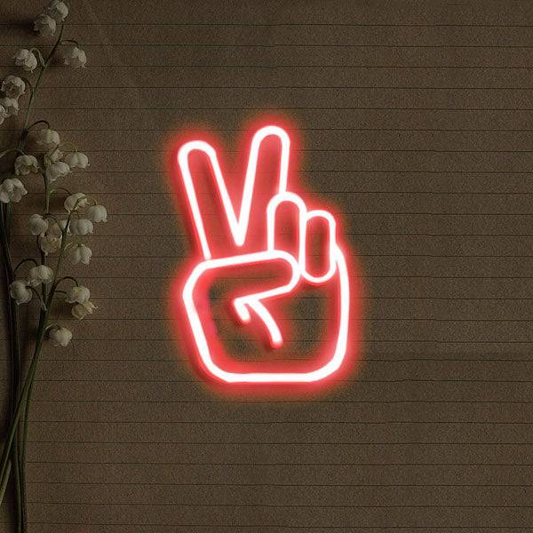 Peace-Zeichen-Hand-LED-Neonschild – Planet Neon