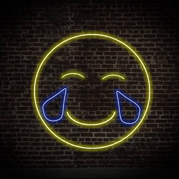 LED-Leuchtreklame „Tears of Joy“ – Hergestellt in London Emoji-Leuchtreklamen – Planet Neon