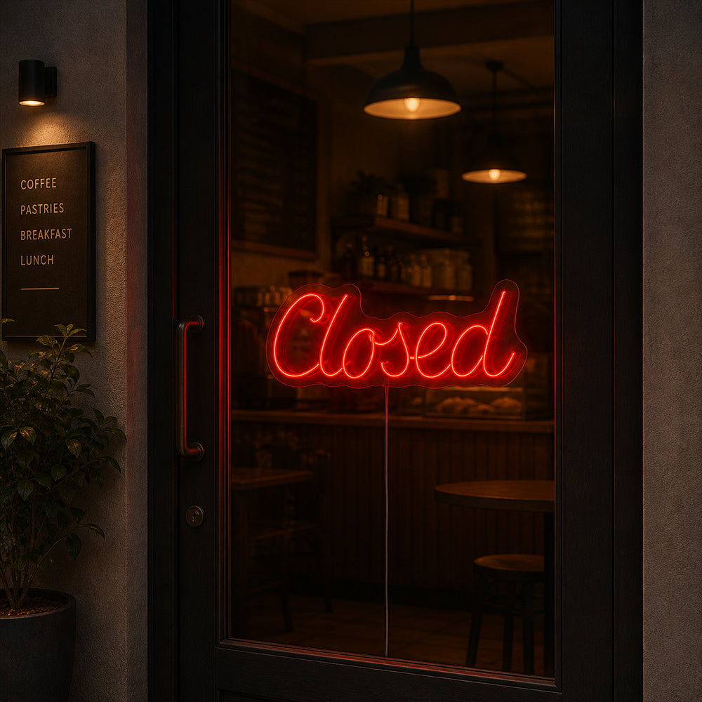 Enseigne de néon à LED fermée - Made dans London Restaurant Enseignes