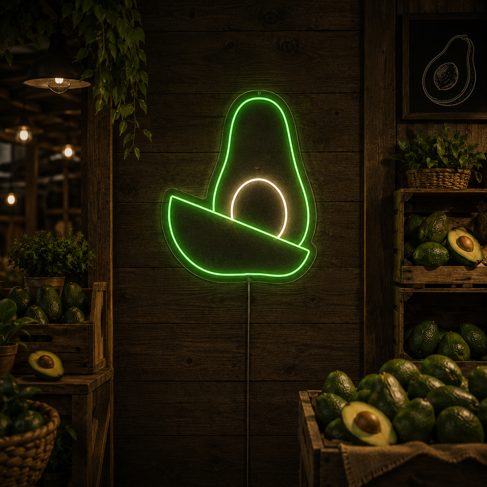 Avocado førte neonskilt - lavet i London madrestauranter neonskilte