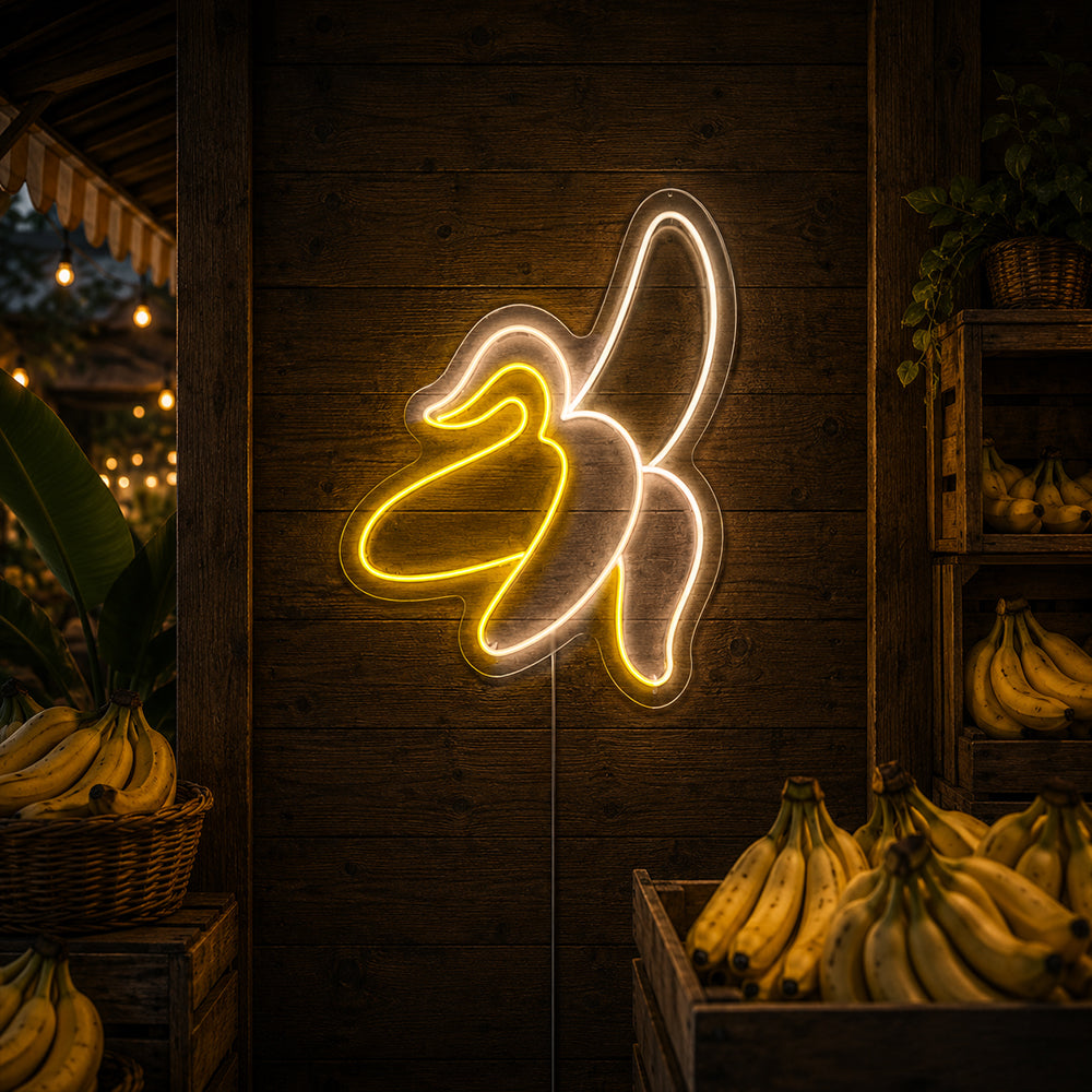 Enseigne de néon dirigée par la banane - Made à Londres Restaurants Food Signons Neon