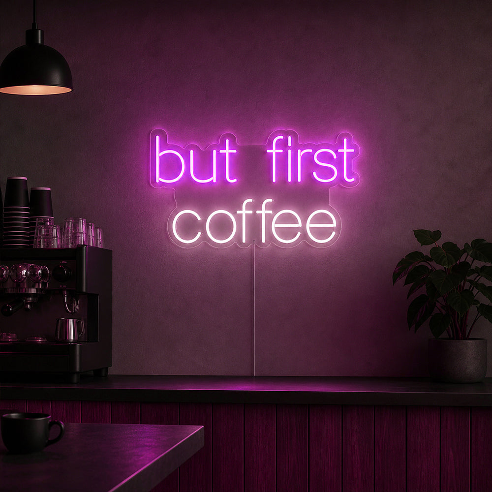 Mais First Coffee a mené un signe de néon - Made à Londres Food Restaurants Cafe Néon Signons