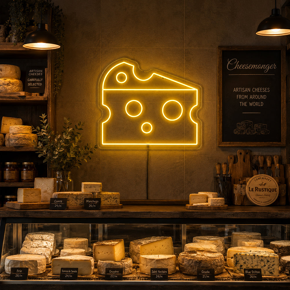 Enseigne au néon à LED de fromage - Fabriqué à Londres Food Restaurants Néon Enseignes
