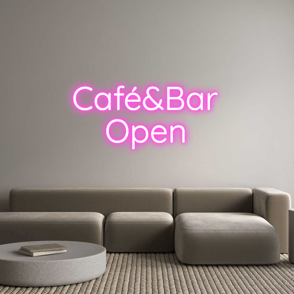 Letrero de Neón Personalizado Editor Online Café&Bar Abierto - Planet Neon