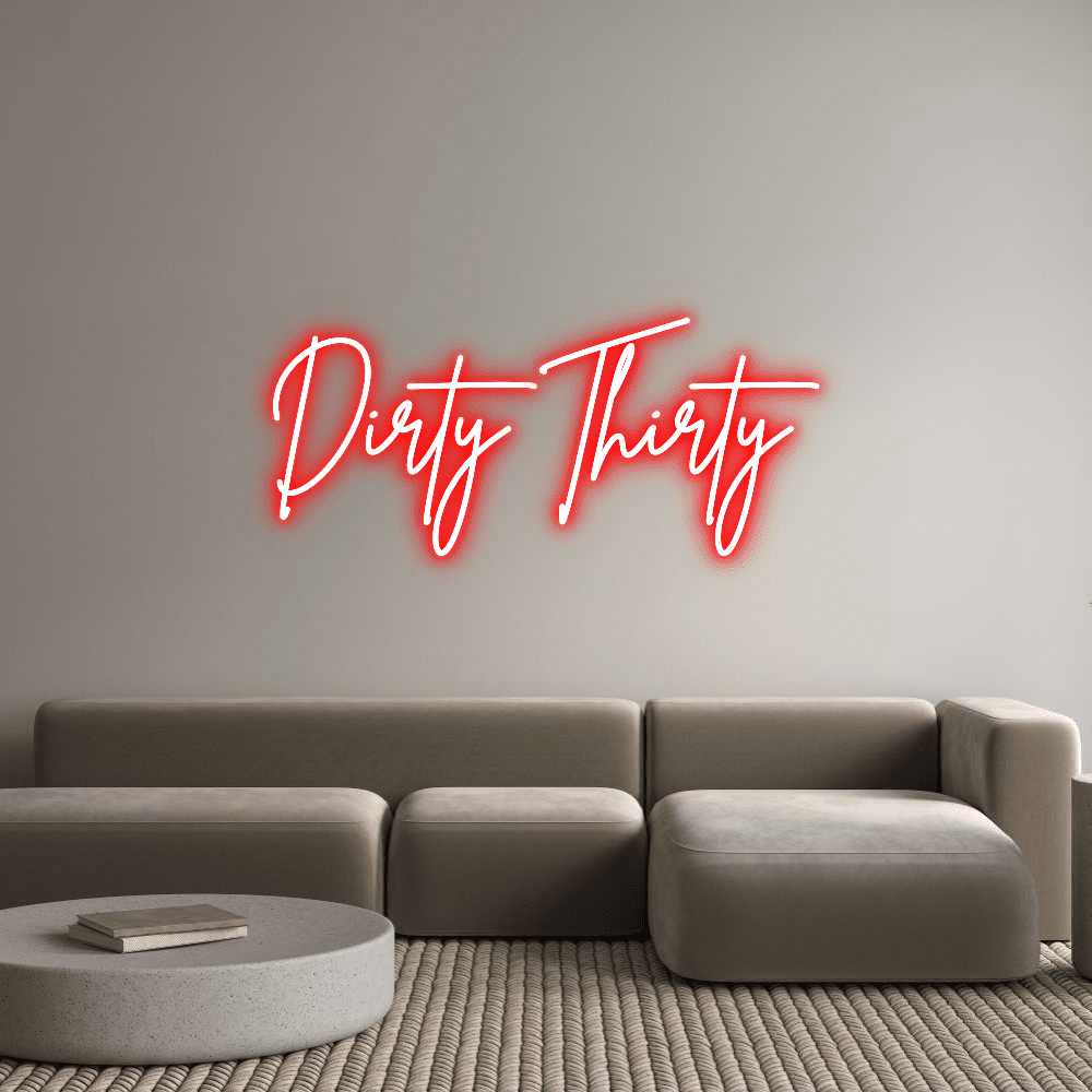 Éditeur en ligne d'enseignes au néon personnalisées Dirty Thirty - Planet Neon