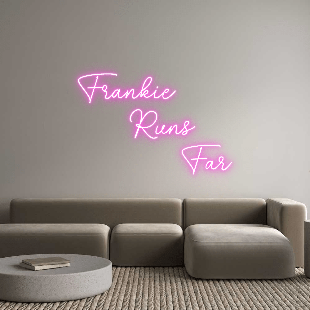 Editor en línea de letreros de neón personalizados Frankie Runs Fa... - Planet Neon
