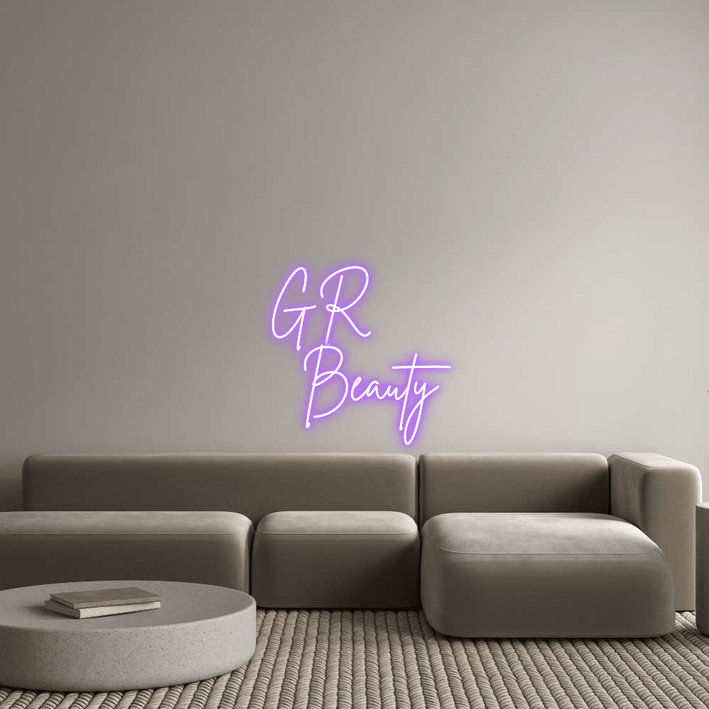Editor on-line de letreiro de néon personalizado GR Beauty - Planet Neon