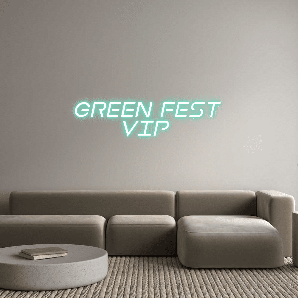 Editor on-line de letreiro de néon personalizado Green Fest VIP - Planet Neon