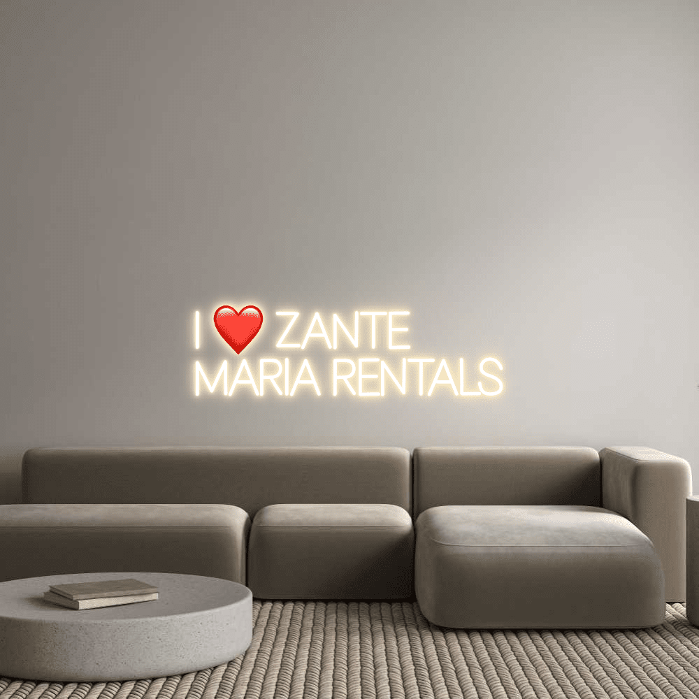 Editor on-line de letreiro de néon personalizado I ❤️ ZANTE MARI... - Planeta Neon