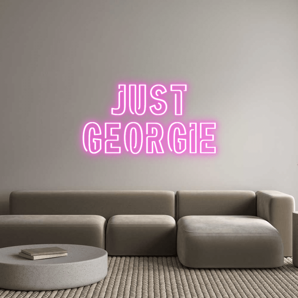 Editor on-line de letreiro de néon personalizado JUST GEORGIE - Planet Neon
