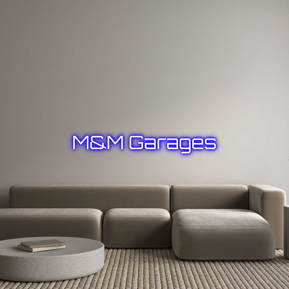 Éditeur en ligne d'enseignes lumineuses personnalisées M&M Garages - Planet Neon
