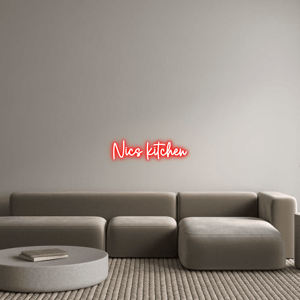 Editor on-line de letreiro de néon personalizado Nics kitchen - Planet Neon