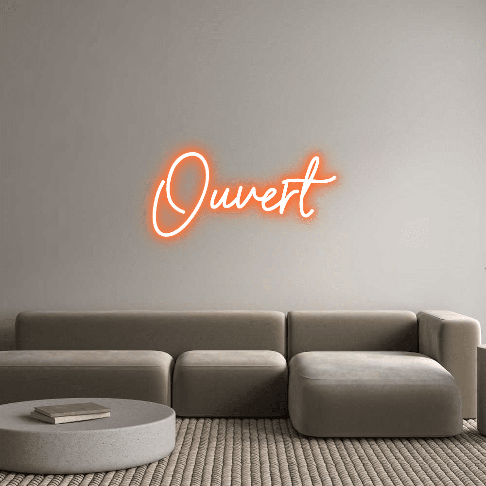 Editor on-line de letreiro de néon personalizado Ouvert - Planet Neon