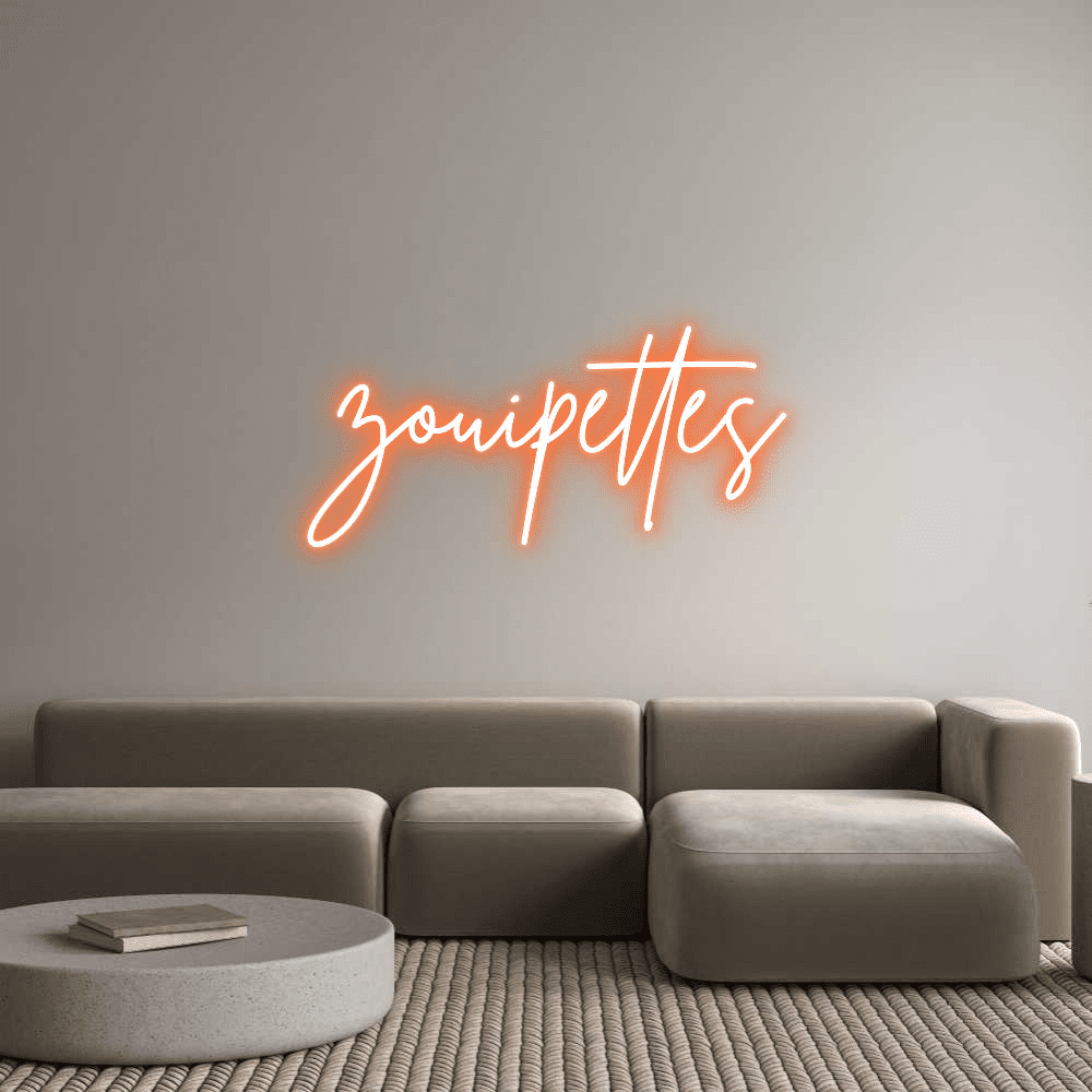 Zouipettes do editor on-line de letreiro de néon personalizado - Planet Neon