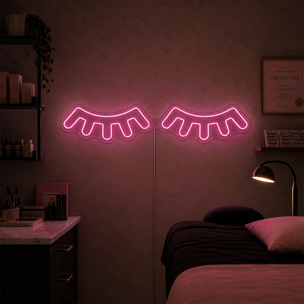 Øjenvipper førte neonskilt - lavet i London Beauty Makeup Neon Signs