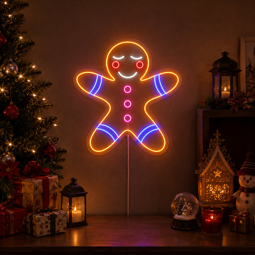 Lebkuchenmann LED-Neonschild – Made in London Weihnachts-Neonschilder