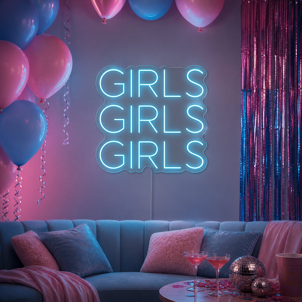 Girls Girls Girls a conduit un signe de néon - Planet Néon fabriqué à Londres Signons Neon