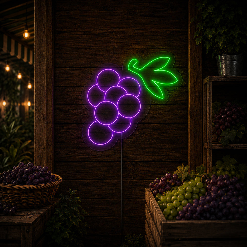 Signe des raisins du Grapes - Made à Londres Restaurants Food Signons néon