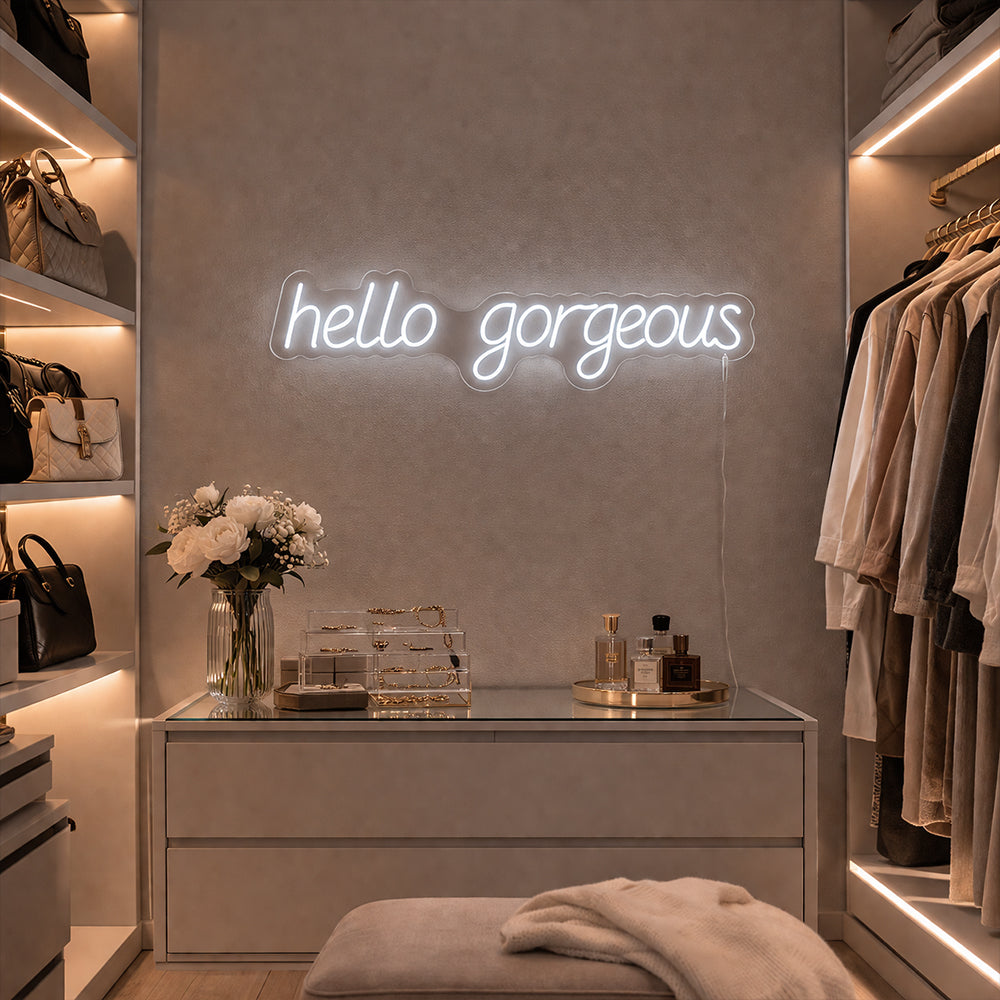 Hej Gorgeous LED Neon Sign - Made in London Inspirational Neon Signs