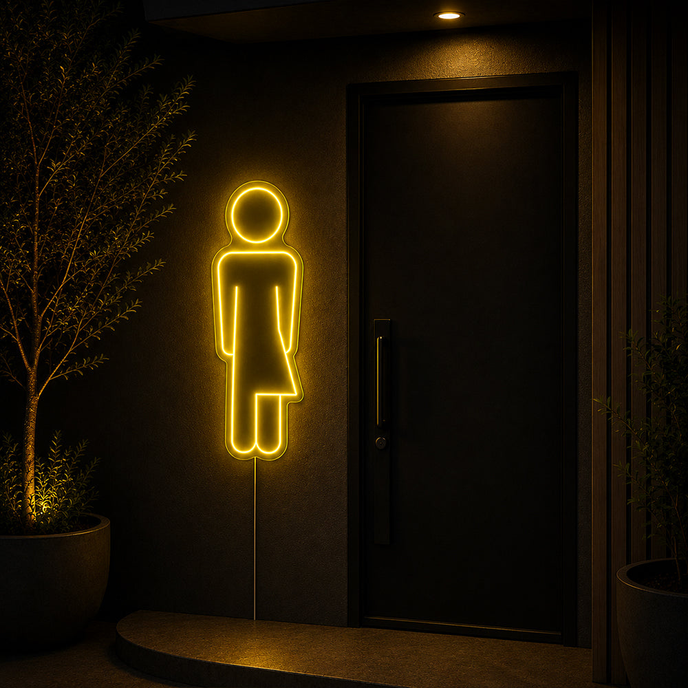 Enseigne néon à la toilette unisexe - Fabriqué dans les signes de néon de salle de bain londoniens