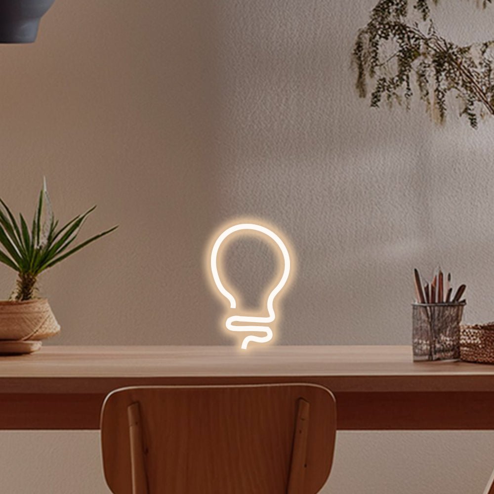 Gloeilamp LED-bureaublad-neonreclame - Planeet Neon Gemaakt in Londen Neonreclames - Planeet Neon
