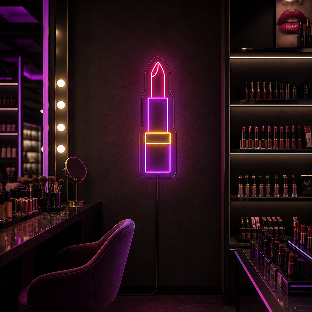 Enseigne de néon à lèvres à lèvres - Made à Londres de maquillage de beauté