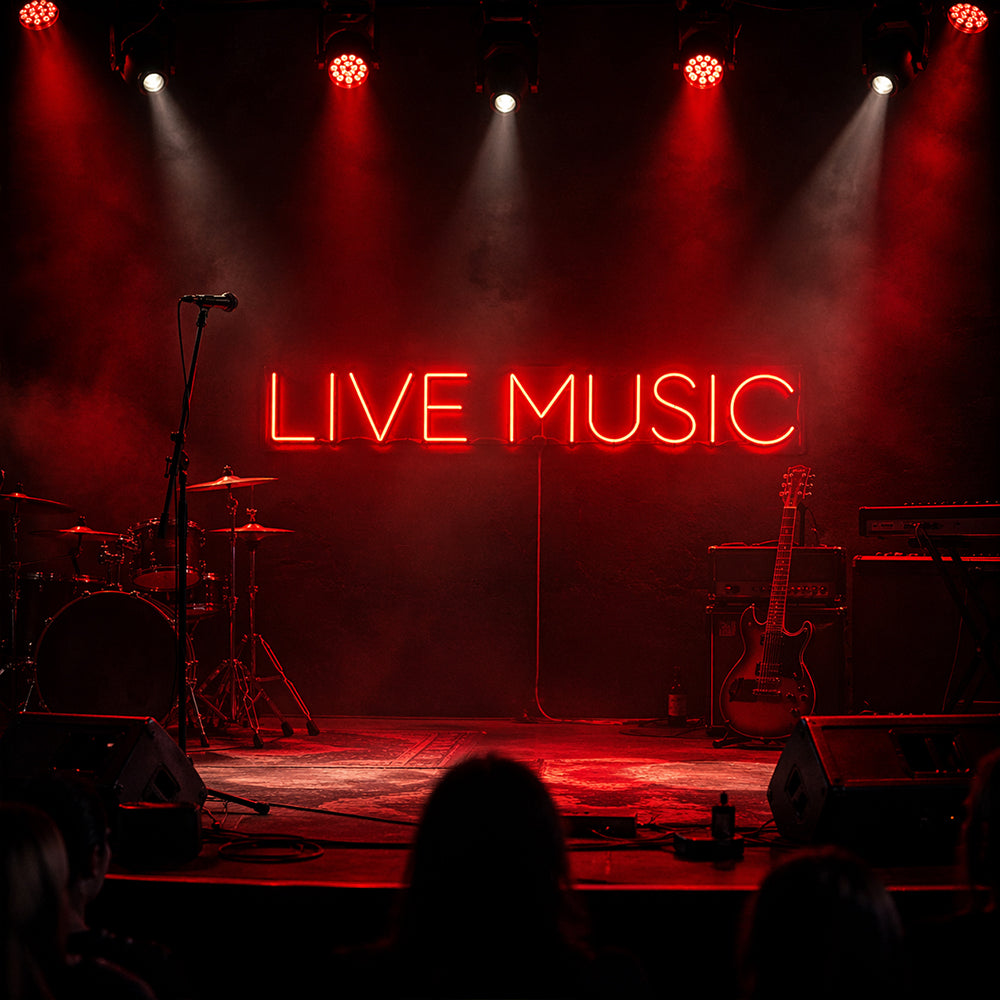 La musique live a conduit un signe de néon - Made in London Party Néon Signons