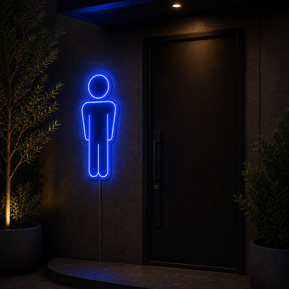 Enseigne néon à la toilette unisexe - Fabriqué dans les signes de néon de salle de bain londoniens