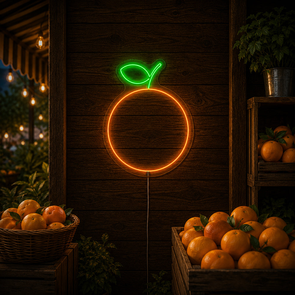 Enseigne néon à LED simple Orange - Fabriqué à Londres Restaurants Food Signons Neon