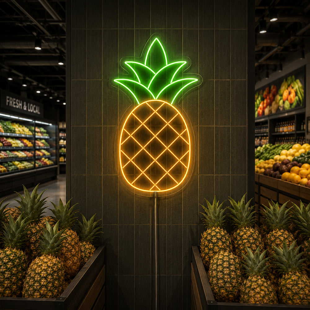 Enseigne néon dirigée par l'ananas - Made à Londres Restaurants Food Signons Neon