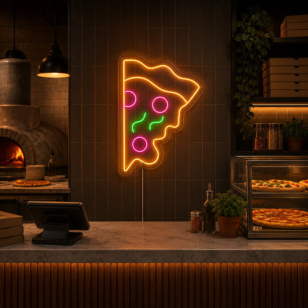 Enseigne de néon dirigée par la pizza - Made à Londres Restaurants Food Signons Neon